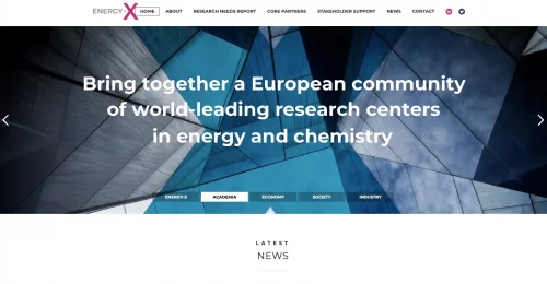 Site web Energy X : Accueil 