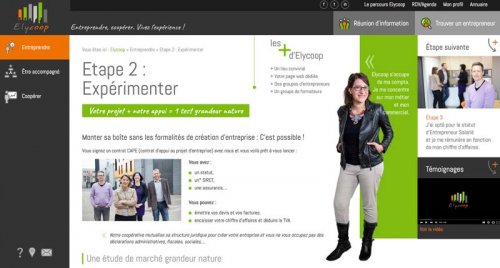 Site web Elycoop : entreprendre