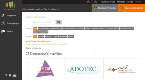 Site web Elycoop : annuaire 