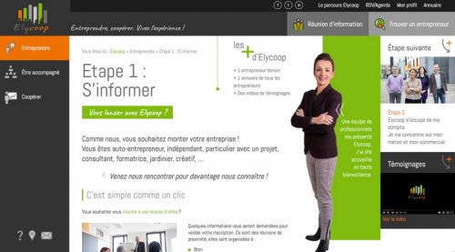 Site web Elycoop : entreprendre 