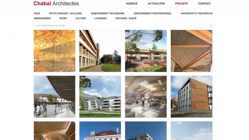 capture d'écran du site CHABAL Architecture affichant les projets
