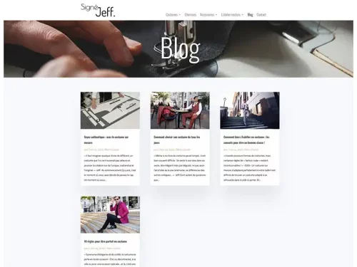 La page blog du site web Signé Jeff