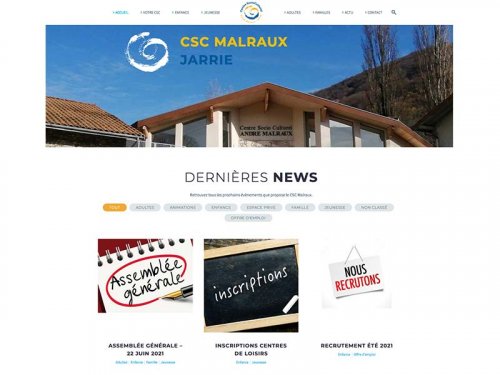 Le site du CSC Malraux : accueil